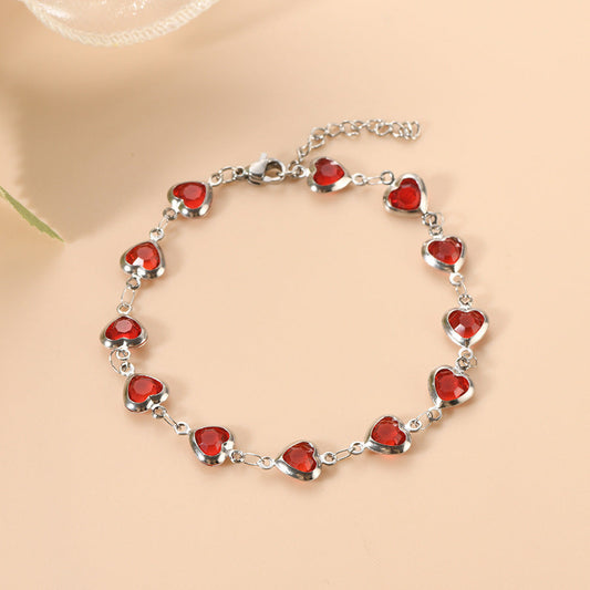 Ophelyra Garnetelle Bracelet | Or Blanc