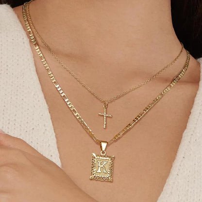 Croix Collier Initiale Set | Or