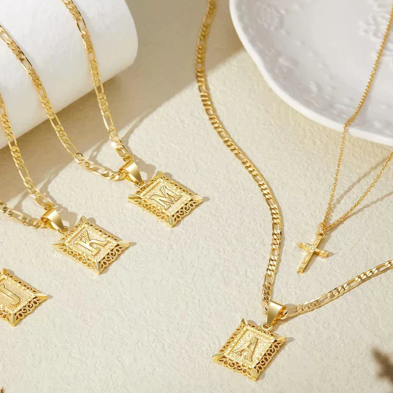 Croix Collier Initiale Set | Or
