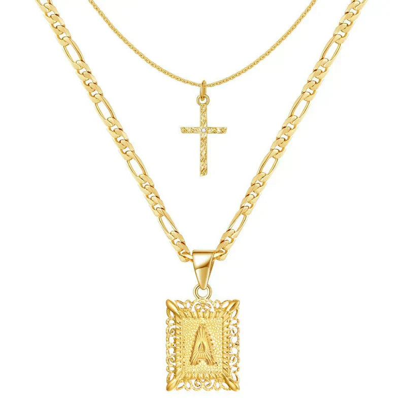 Croix Collier Initiale Set | Or