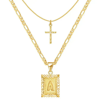 Croix Collier Initiale Set | Or
