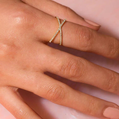 Nia Or Diamant Croix Bague