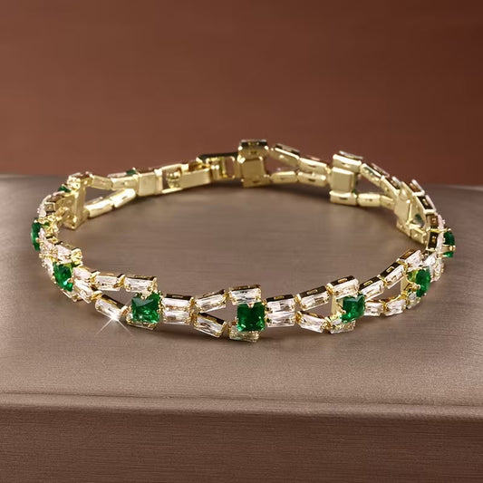 Verde Maillon Bracelet Tennis | Or