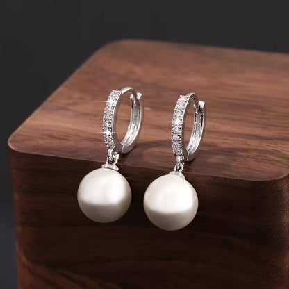 Le Géométrique Perle Boucles d'Oreilles Pendantes