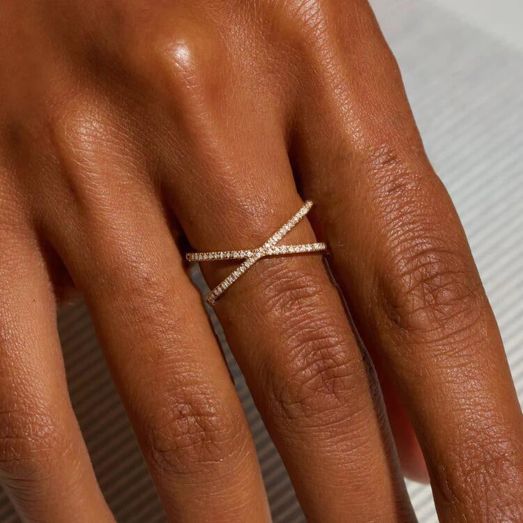 Nia Or Diamant Croix Bague