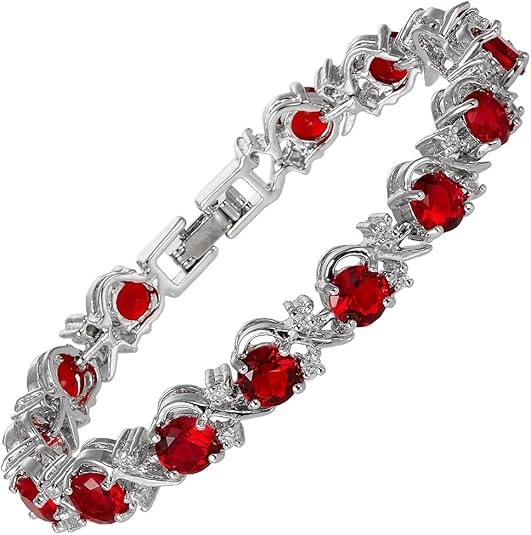 Rubis Vine Bracelet Tennis | Or Blanc
