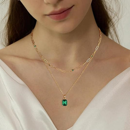 Émeraude Clover Collier à Pendentif | Or