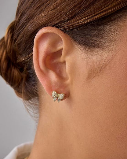Bow Motif Boucles d'Oreilles | Or
