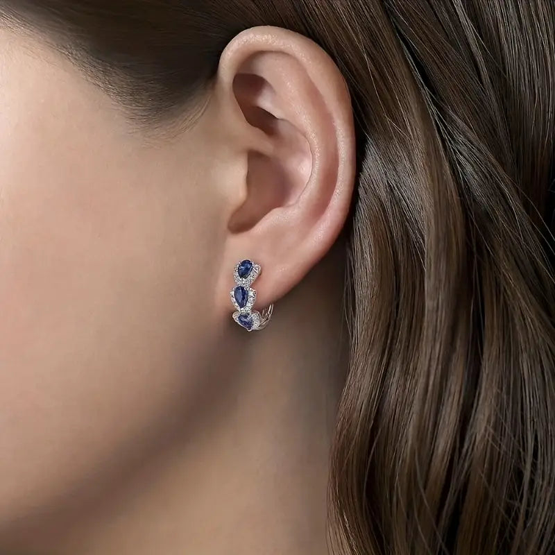 Royal Saphir Crest Boucles d'Oreilles | Or Blanc