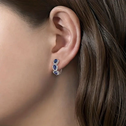 Royal Saphir Crest Boucles d'Oreilles | Or Blanc