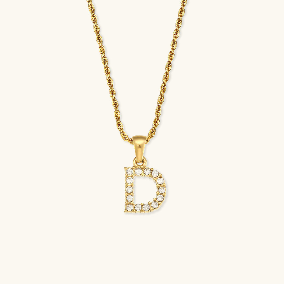 Maeve Lettre Initiale Diamant Collier