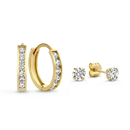 Dara Brillane Pierre Boucles d'Oreilles Set | Or