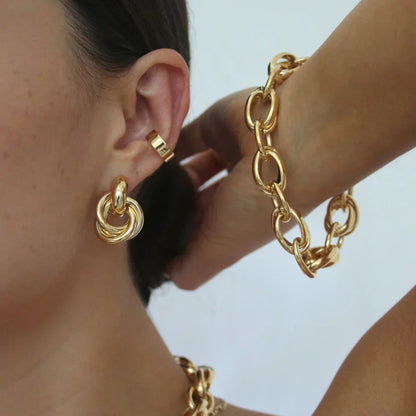 Statement Interlocking Boucles d'Oreilles | Or