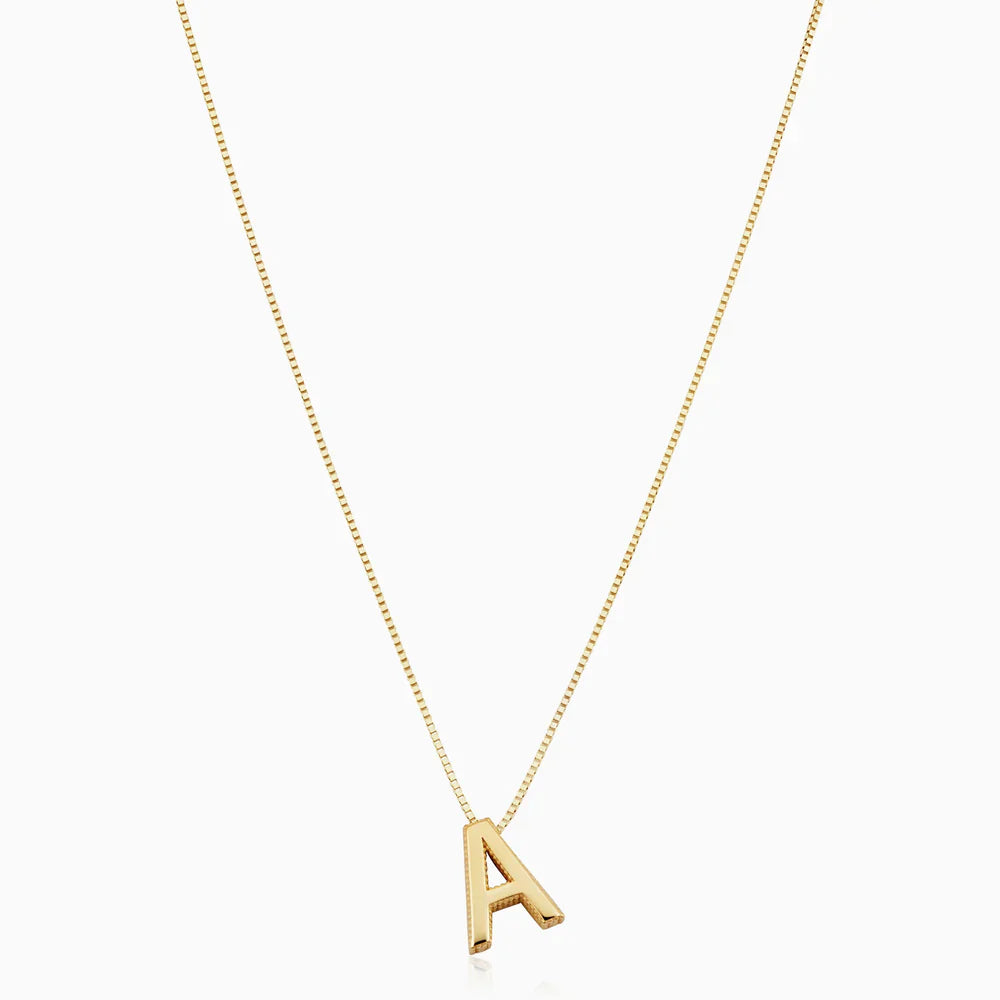 Amour lettre initiale collier | Or