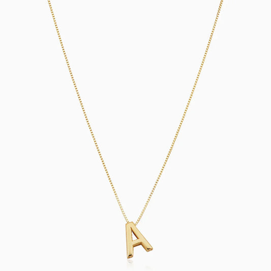 Amour lettre initiale collier | Or