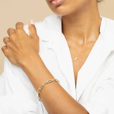 Amour lettre initiale collier | Or