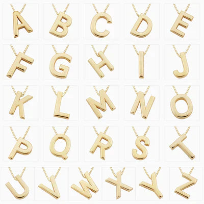 Amour lettre initiale collier | Or