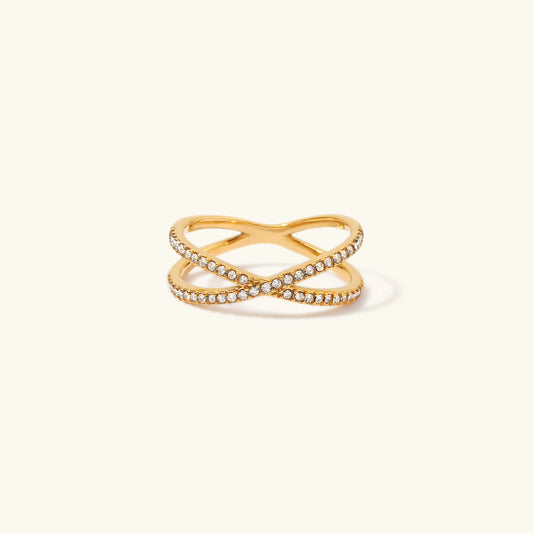 Nia Or Diamant Croix Bague