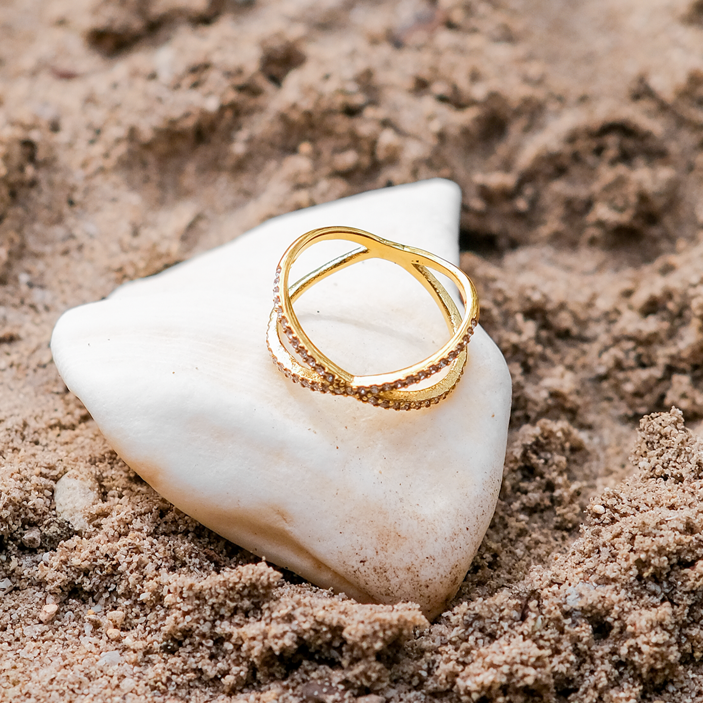 Nia Or Diamant Croix Bague