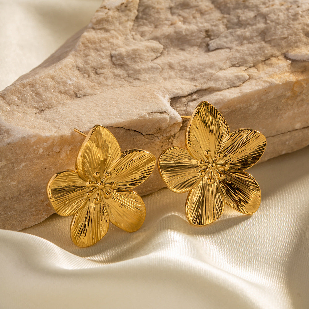 Alice Fleur Or Boucles d'Oreilles