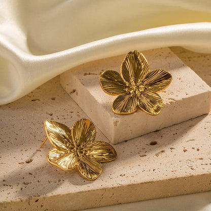 Alice Fleur Or Boucles d'Oreilles