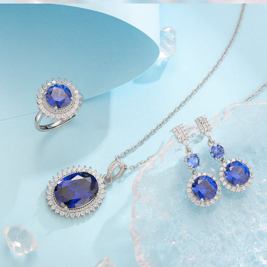 Aurielle Solwyn Bleu Set | Or Blanc