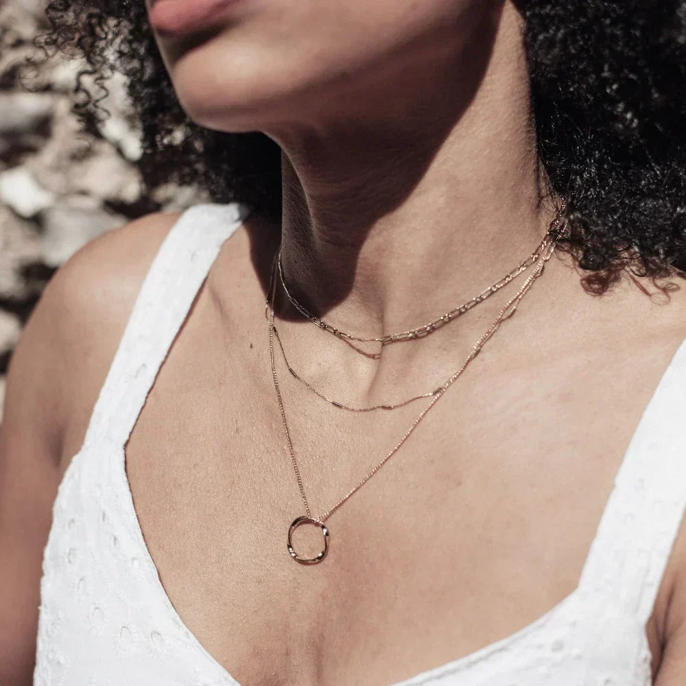 Ouvert Circle Three Row Collier | Or