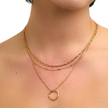 Ouvert Circle Three Row Collier | Or