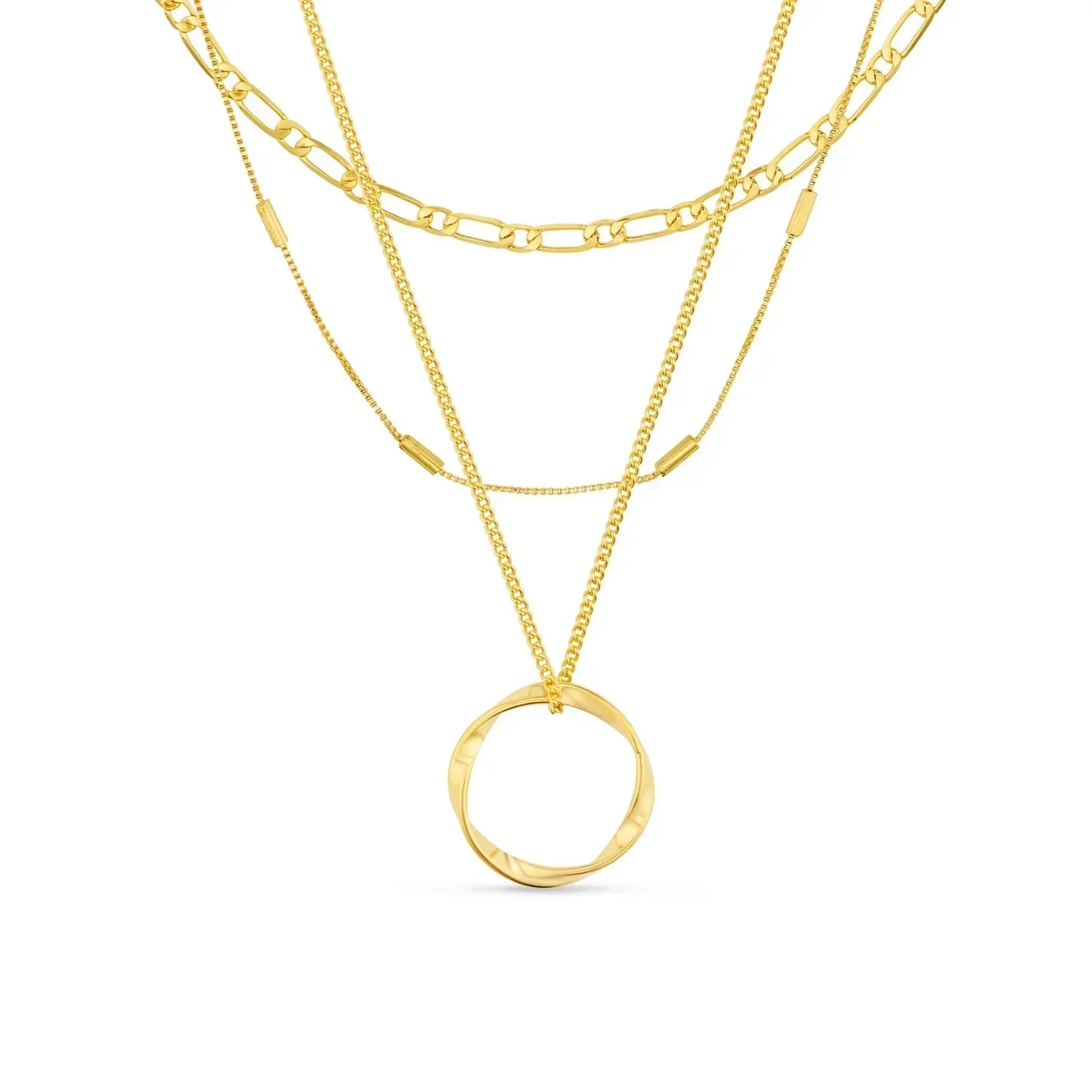 Ouvert Circle Three Row Collier | Or