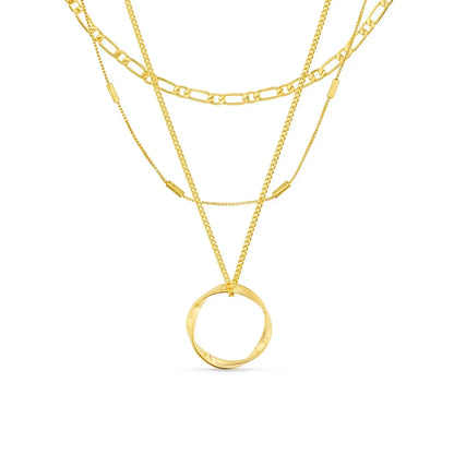 Ouvert Circle Three Row Collier | Or