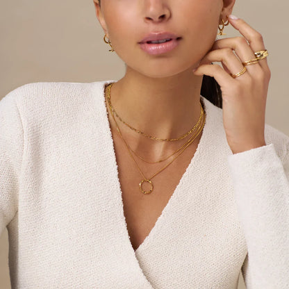 Ouvert Circle Three Row Collier | Or