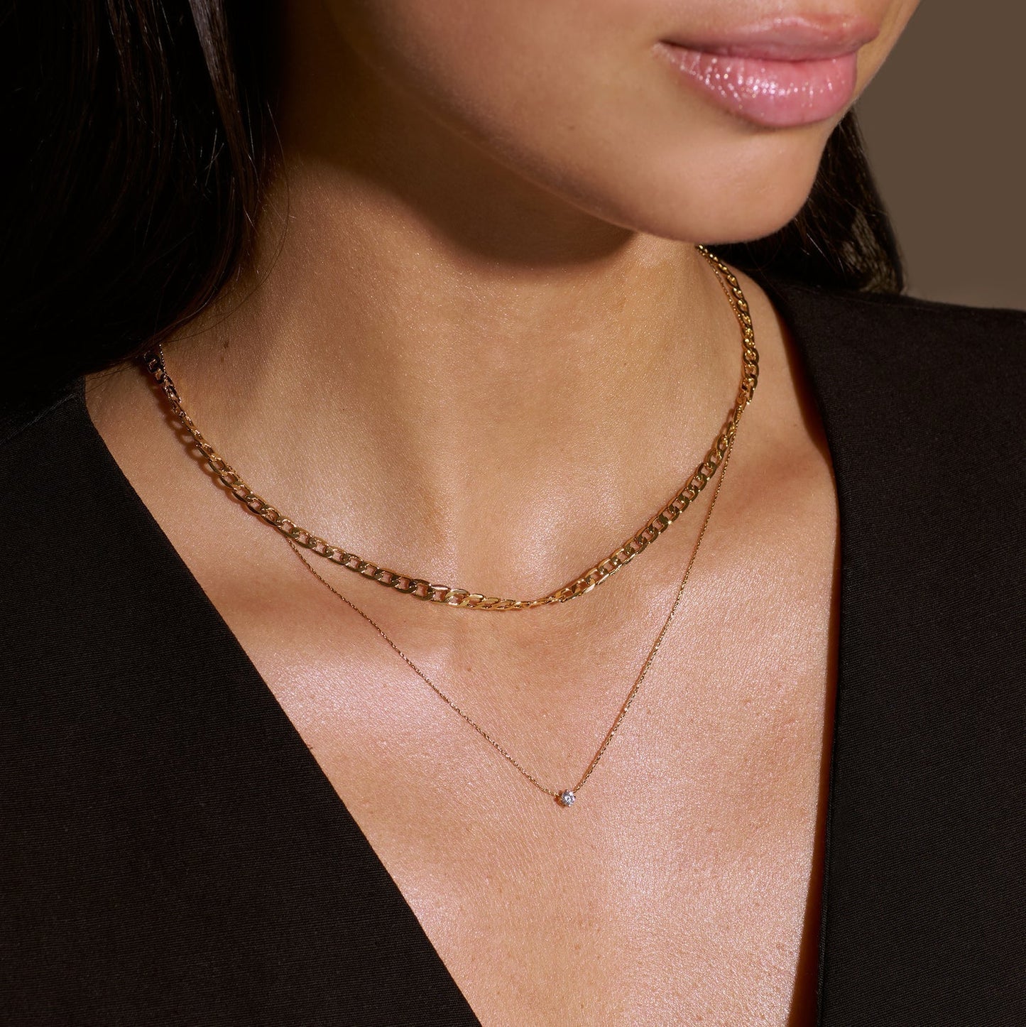 Flat Maillon Gourmette Collier Chaîne | Or