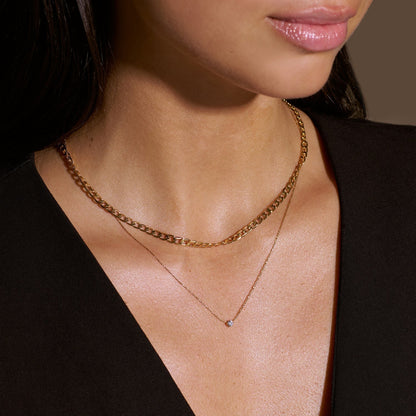 Flat Maillon Gourmette Collier Chaîne | Or