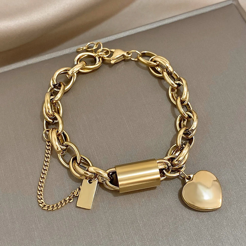 Heartened Chunky Bracelet | Or