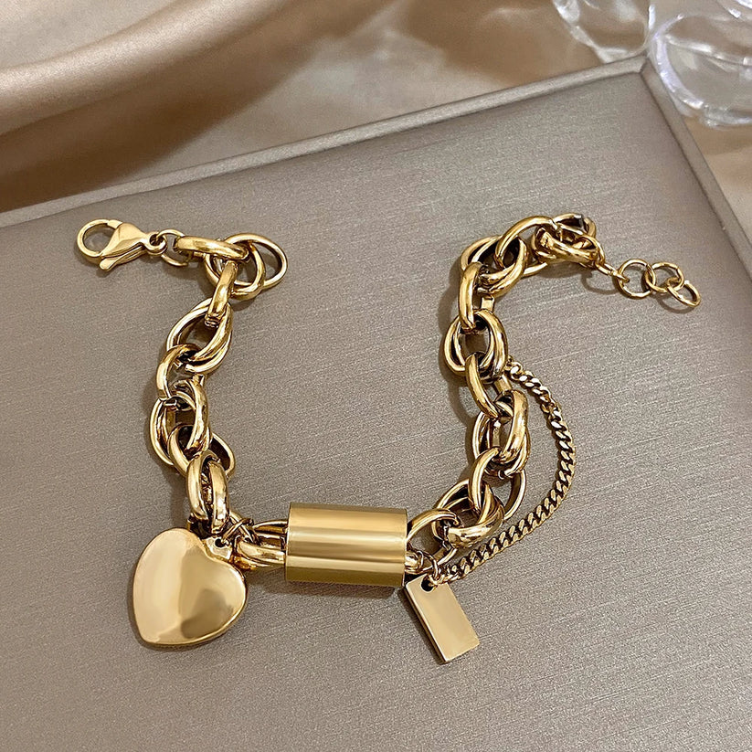 Heartened Chunky Bracelet | Or