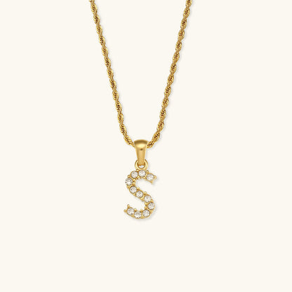Maeve Lettre Initiale Diamant Collier