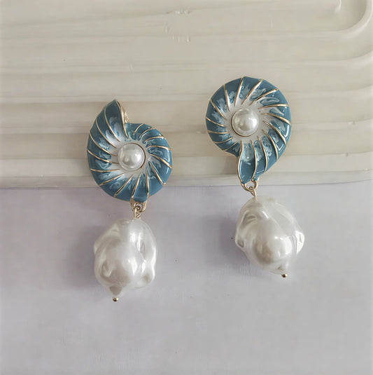 Seashell Perle Boucles d'Oreilles
