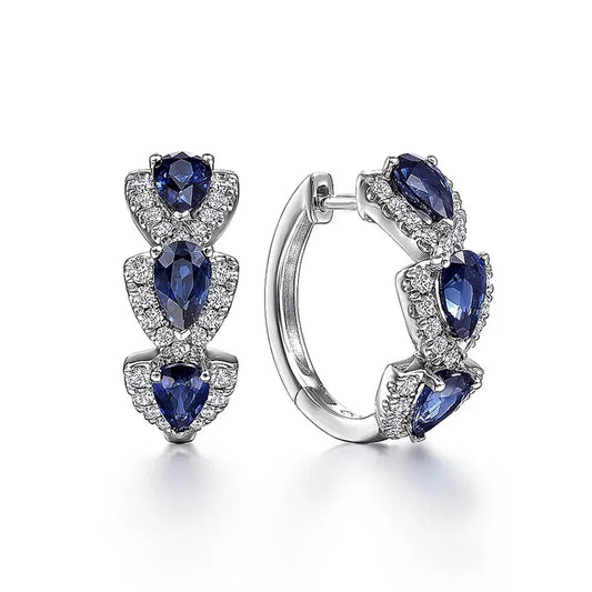 Royal Saphir Crest Boucles d'Oreilles | Or Blanc