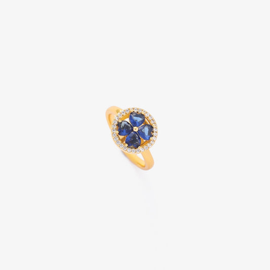 Saphir Cœurs Bague Tournante | Or