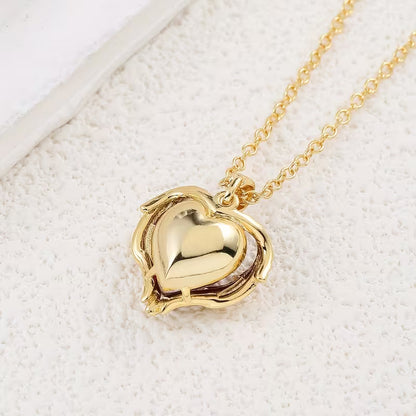 Ange Embrace Rubis Cœur Collier | Or