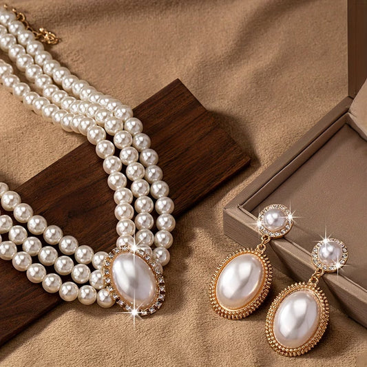 Vintage Perle Strand Bijou Set