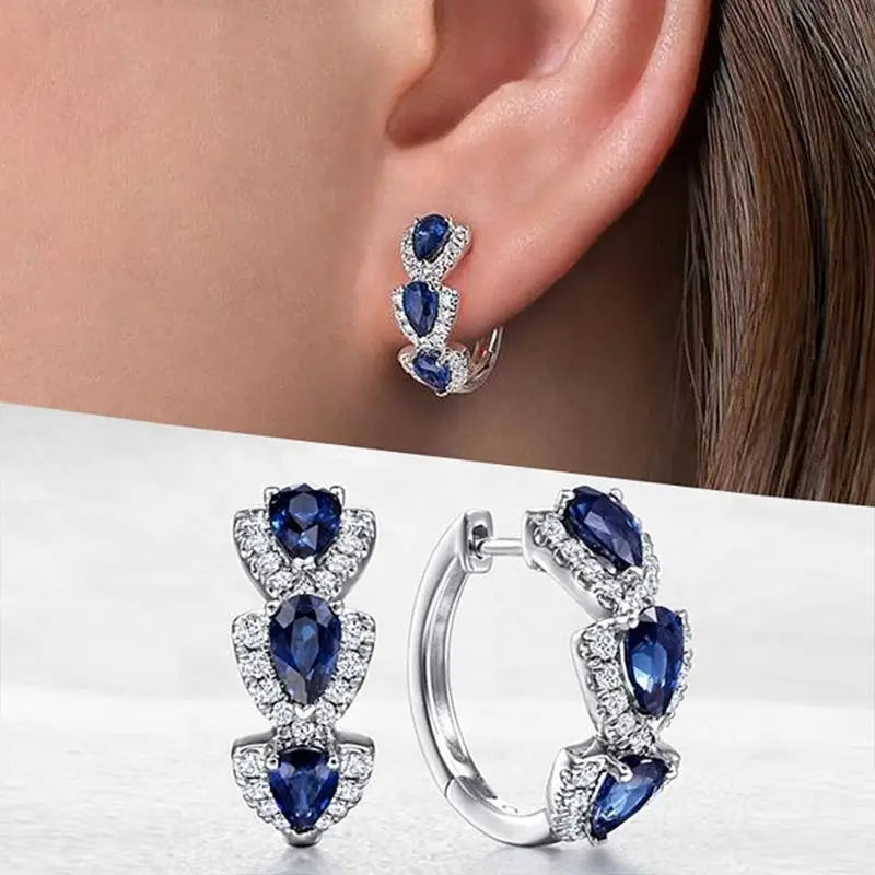 Royal Saphir Crest Boucles d'Oreilles | Or Blanc