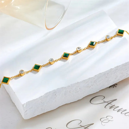 Or Émeraude Station Bracelet