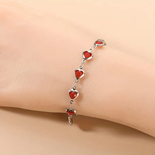Ophelyra Garnetelle Bracelet | Or Blanc