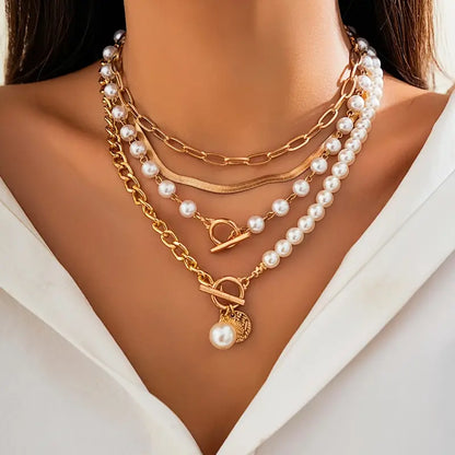 Moderne Perle Superposé Collier Set