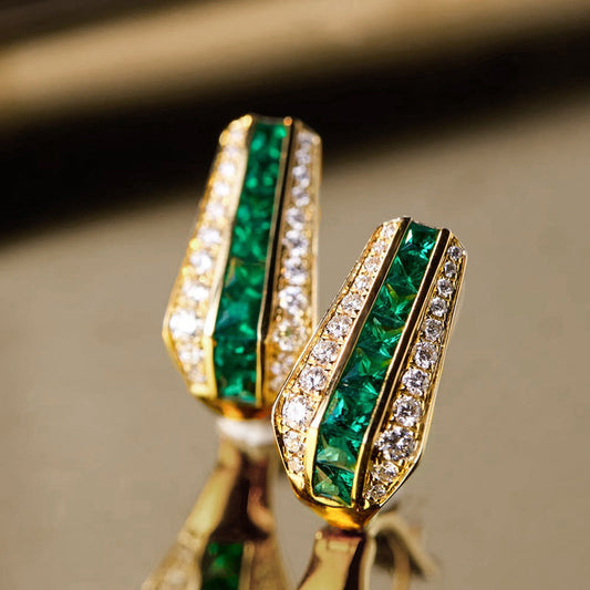 Émeraude Sienna Boucles d'Oreilles | Or