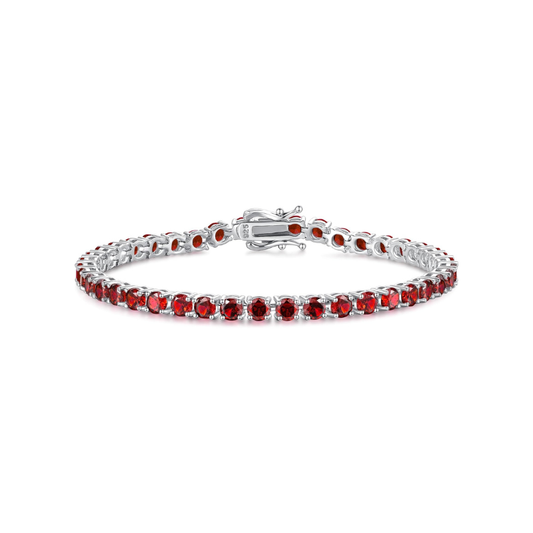 Rubis Bracelet Tennis | Or Blanc