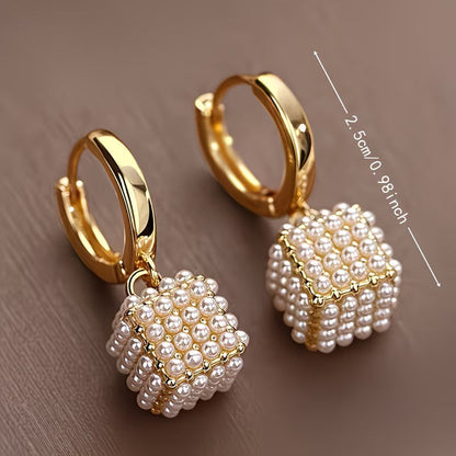 Perle Cube Boucles d'Oreilles