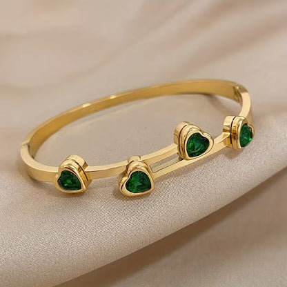 Verde Cœurs Bracelet | Or