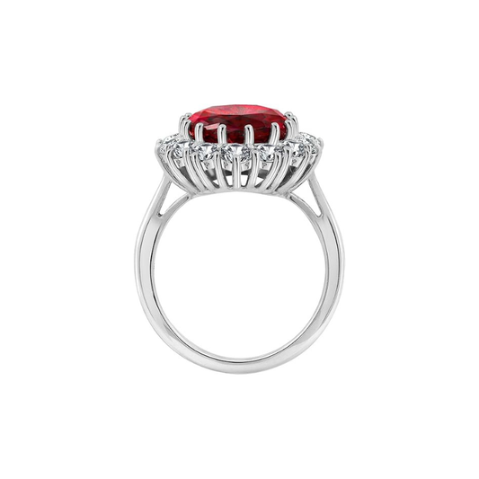Scarlet Couronne Rubis Bague | Or Blanc